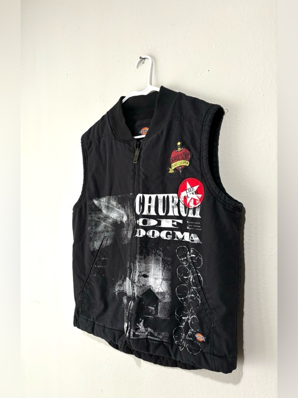 Dickies + Alice Cooper's 2023 Church of Dogma Custom Logo Black Wash Vest M - Picture 3 of 8